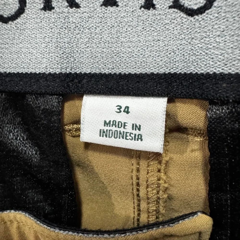 Orvis Mens Cargo Shorts Tan Khaki Nylon Blend Stretch Utility Pockets Size 34